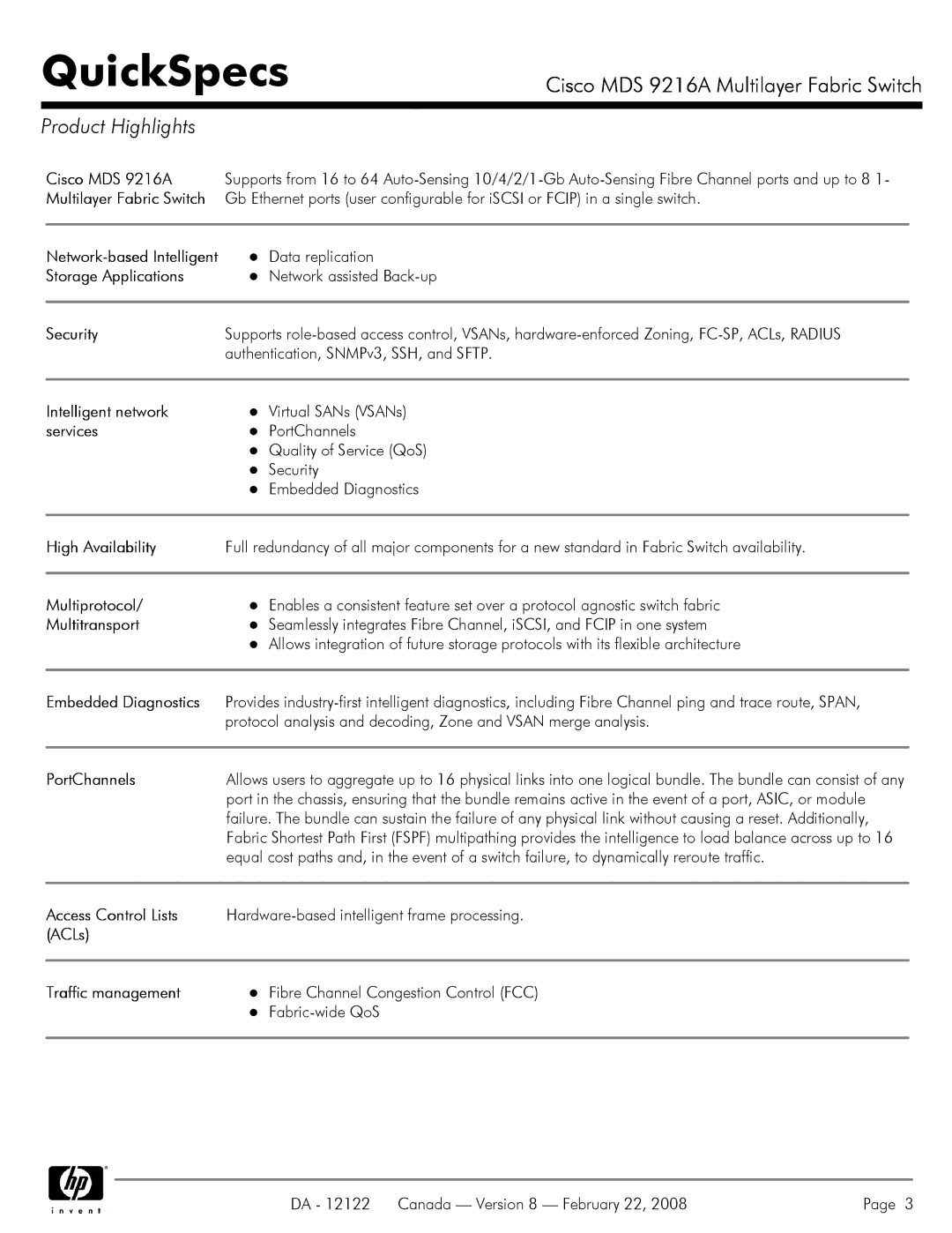 Cisco Systems MDS 9216A manual Product Highlights 