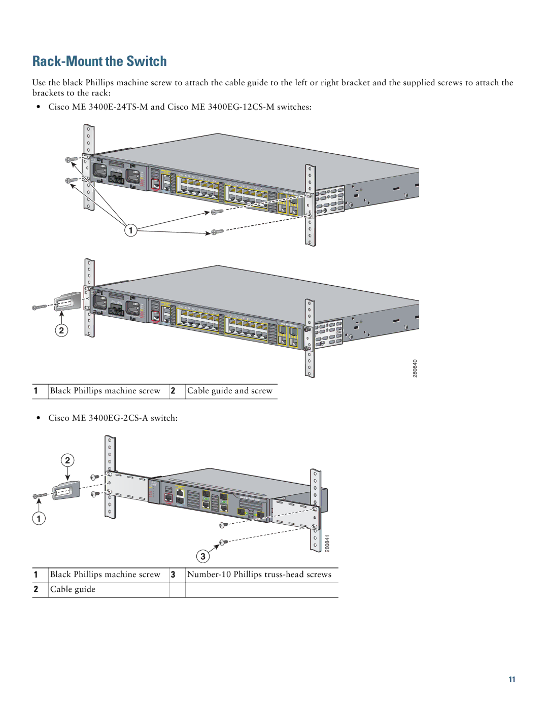 Cisco Systems ME 3400E warranty Rack-Mount the Switch 