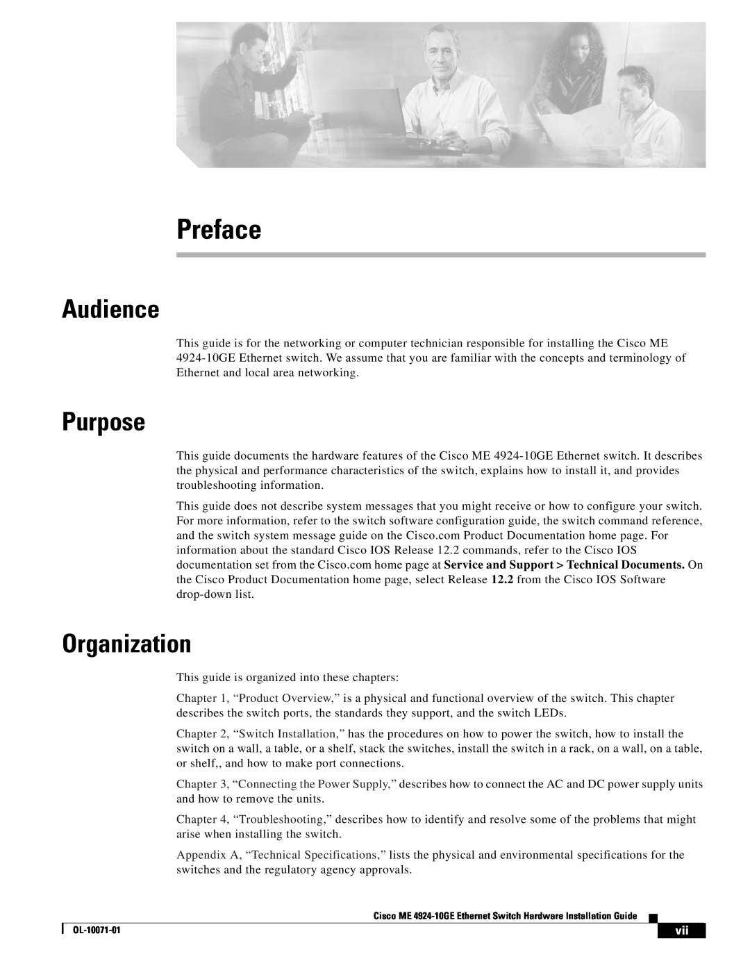 Cisco Systems ME 4924-10GE manual Preface, Audience, Purpose, Organization 