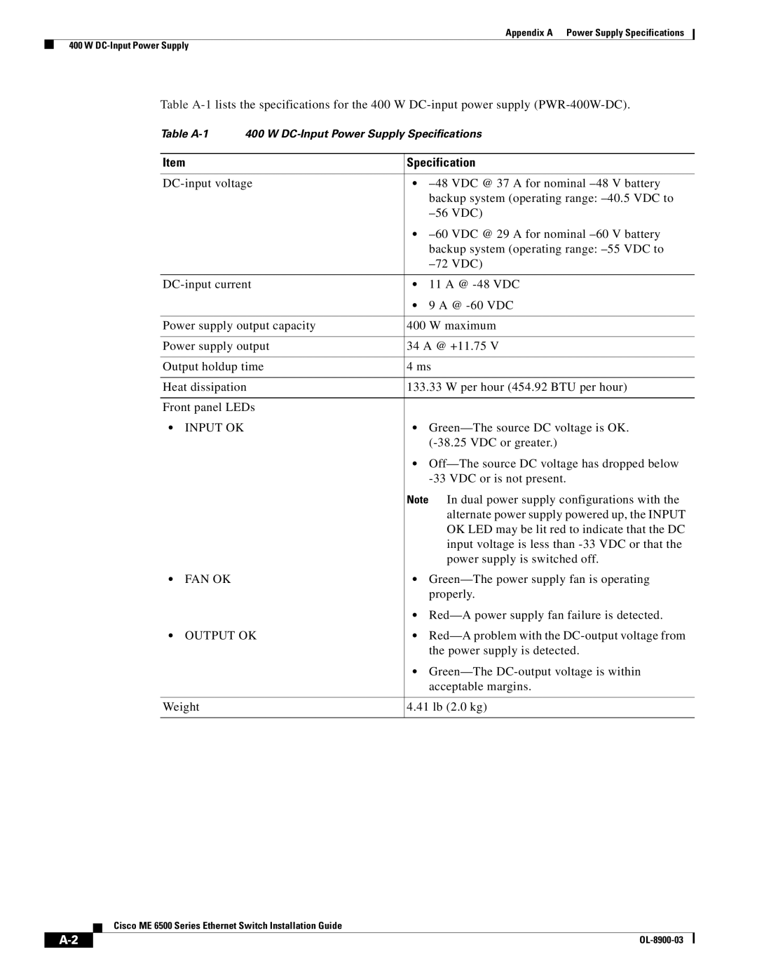 Cisco Systems ME 6500 manual Fan Ok 