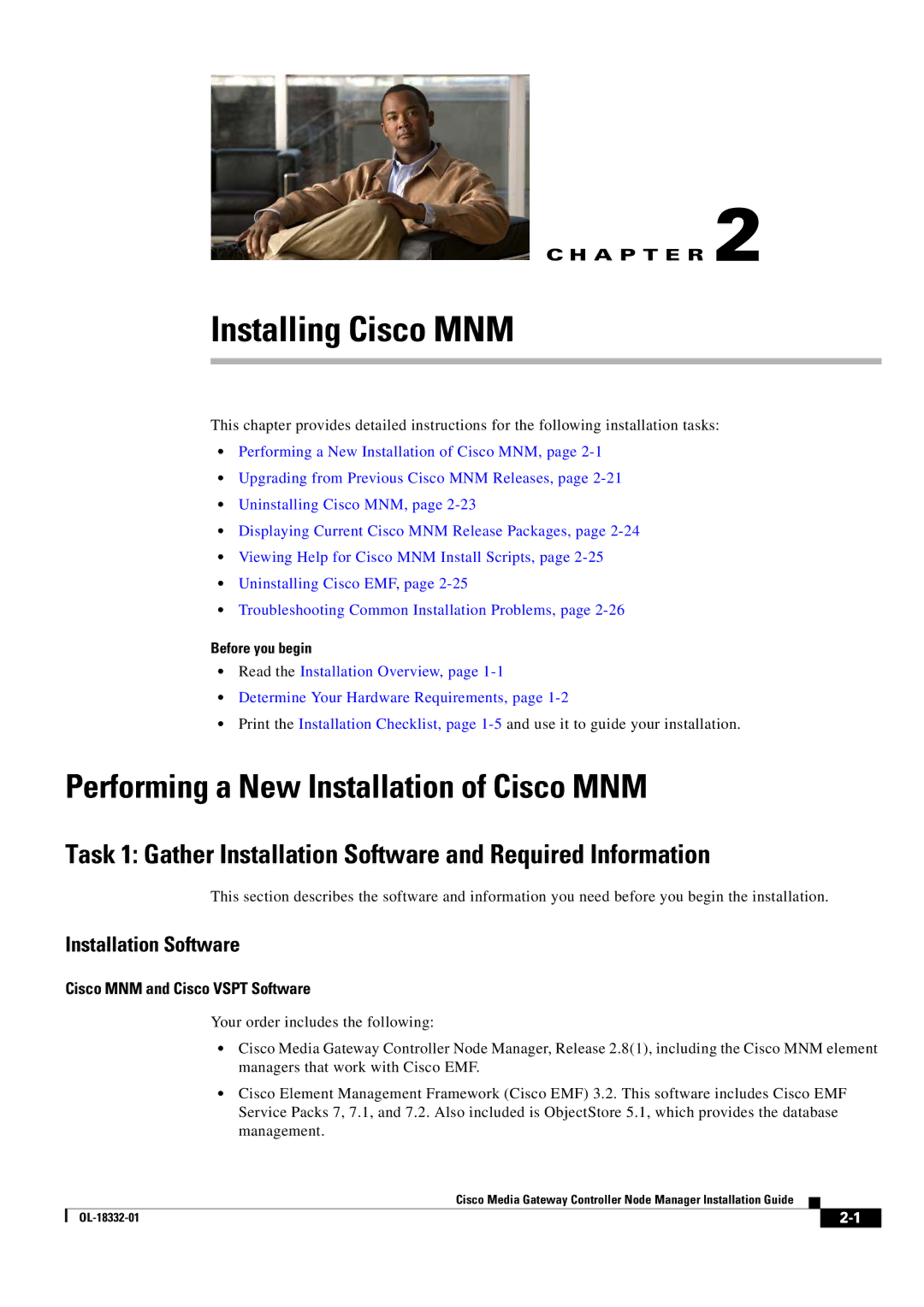 Cisco Systems Media Gateway Controller Node Manager Performing a New Installation of Cisco MNM, Installation Software 