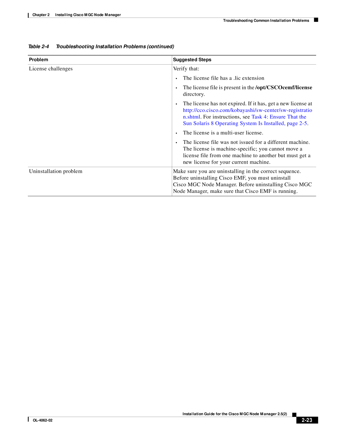 Cisco Systems MGC Node Manager manual Shtml. For instructions, see Task 4 Ensure That 