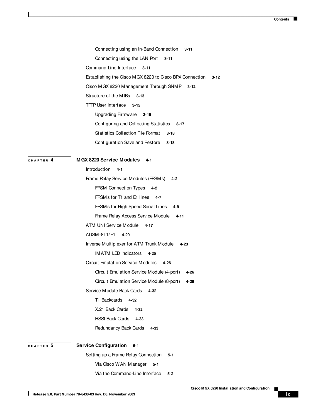 Cisco Systems MGX 8220 manual Introduction, T1 Backcards, Upgrading Firmware, Service Configuration, Via Cisco WAN Manager 