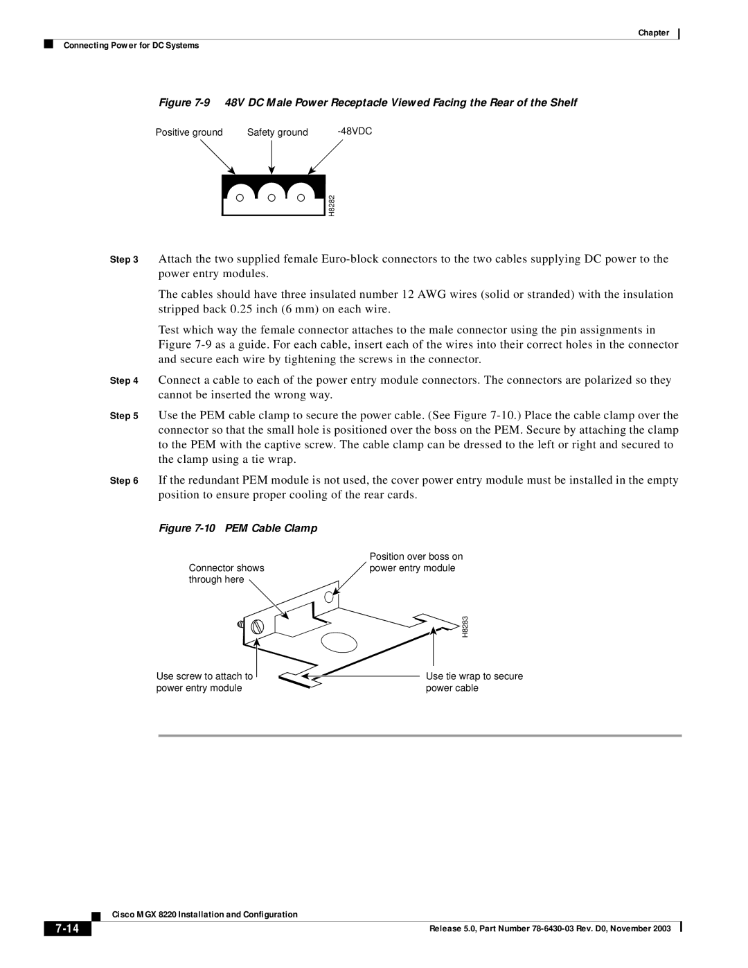 Cisco Systems MGX 8220 manual PEM Cable Clamp 