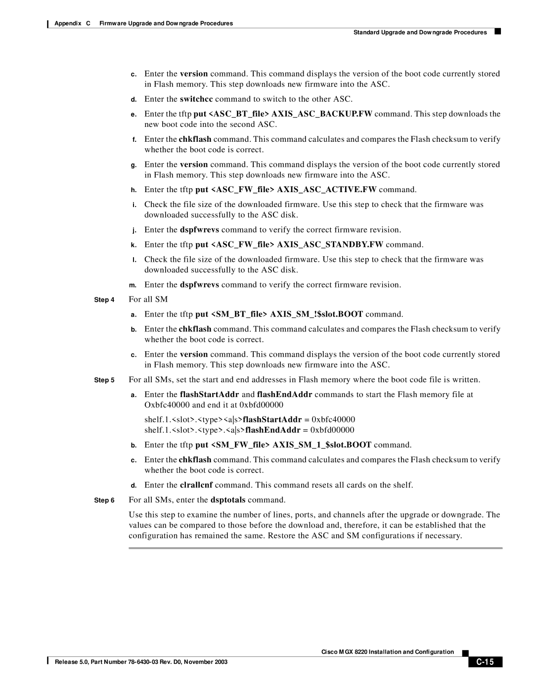 Cisco Systems MGX 8220 manual Enter the tftp put SMBTfile AXISSM!$slot.BOOT command 