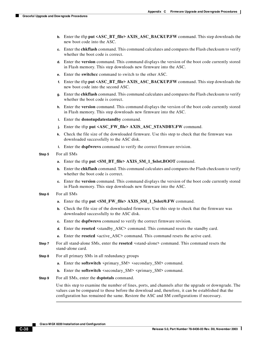 Cisco Systems MGX 8220 manual Enter the tftp put SMBTfile AXISSM1$slot.BOOT command 