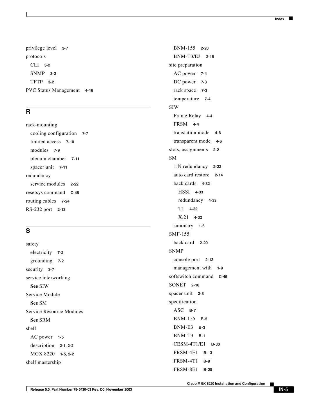 Cisco Systems MGX 8220 manual Siw, Hssi, Snmp 