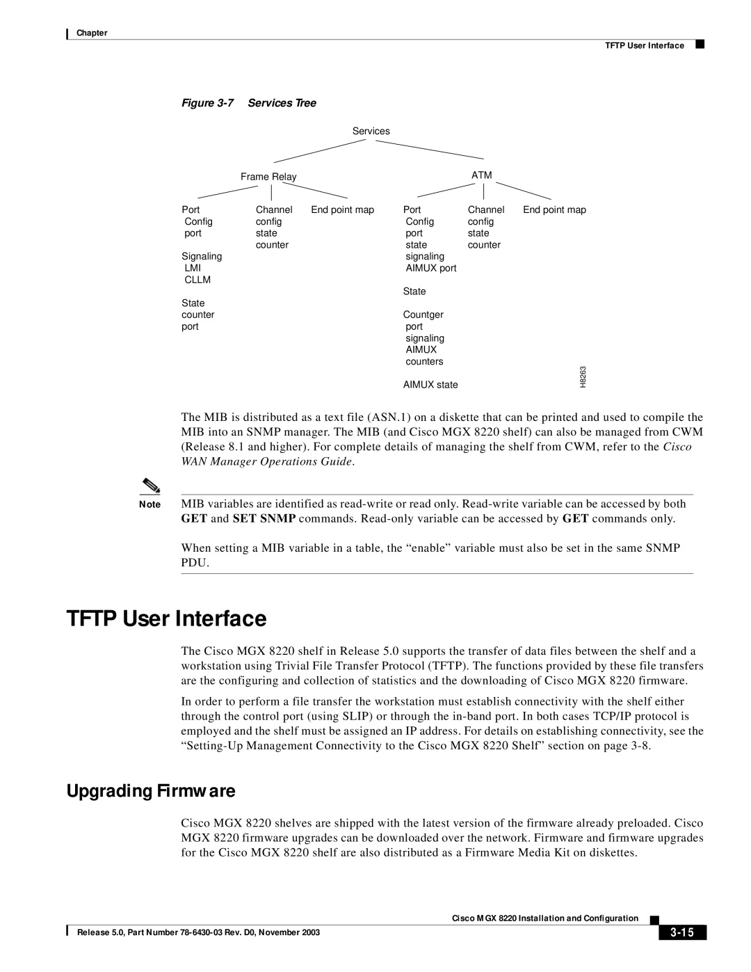 Cisco Systems MGX 8220 manual Tftp User Interface, Upgrading Firmware 