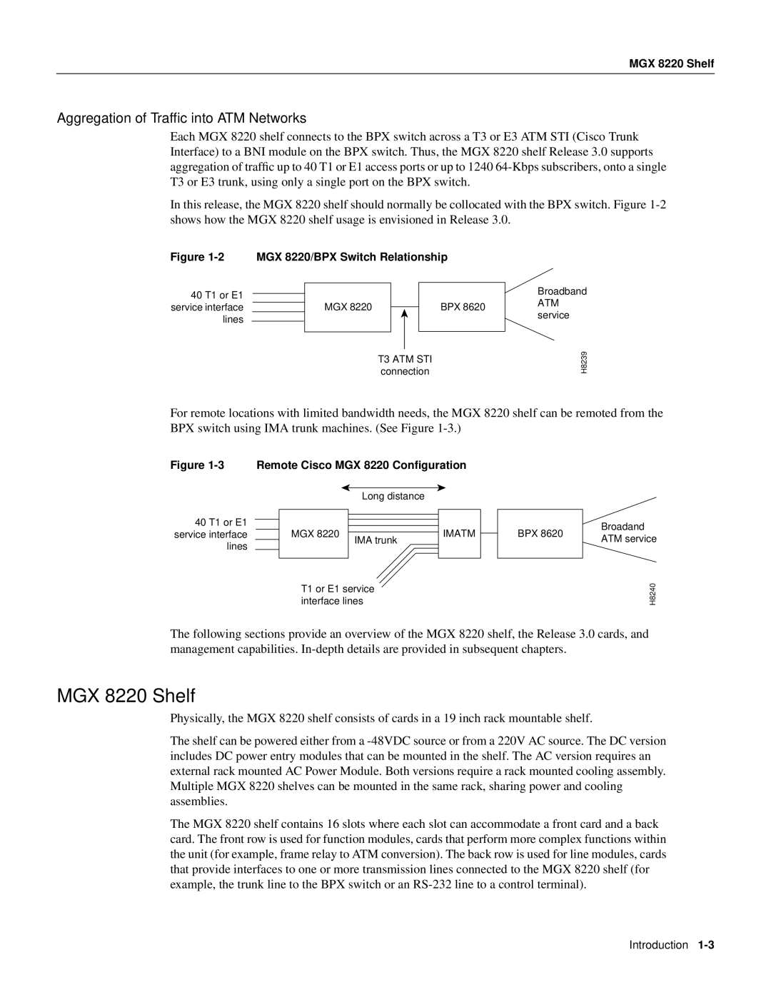 Cisco Systems manual MGX 8220 Shelf, Aggregation of Trafﬁc into ATM Networks 