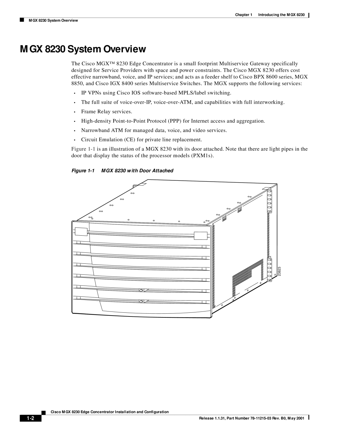 Cisco Systems manual MGX 8230 System Overview, MGX 8230 with Door Attached 