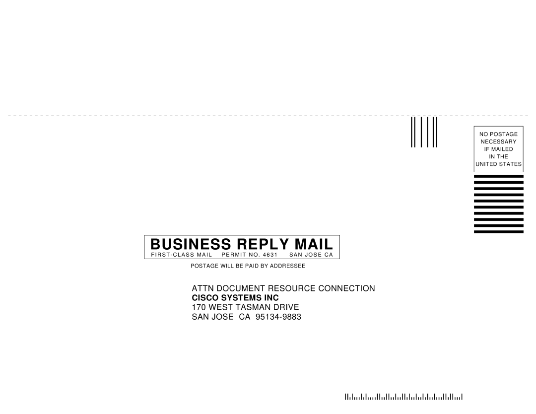 Cisco Systems MGX 8230 manual Business Reply Mail 