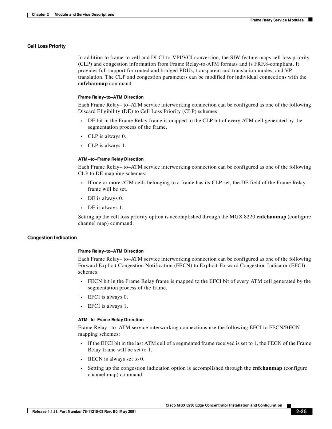 Cisco Systems MGX 8230 manual Cell Loss Priority 