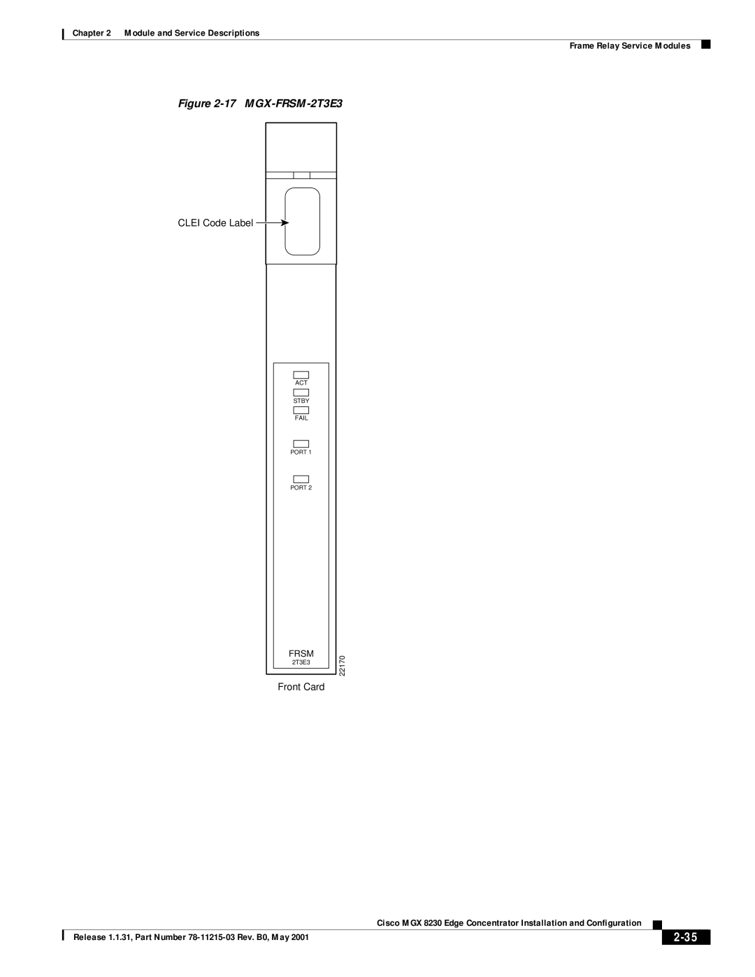 Cisco Systems MGX 8230 manual MGX-FRSM-2T3E3 