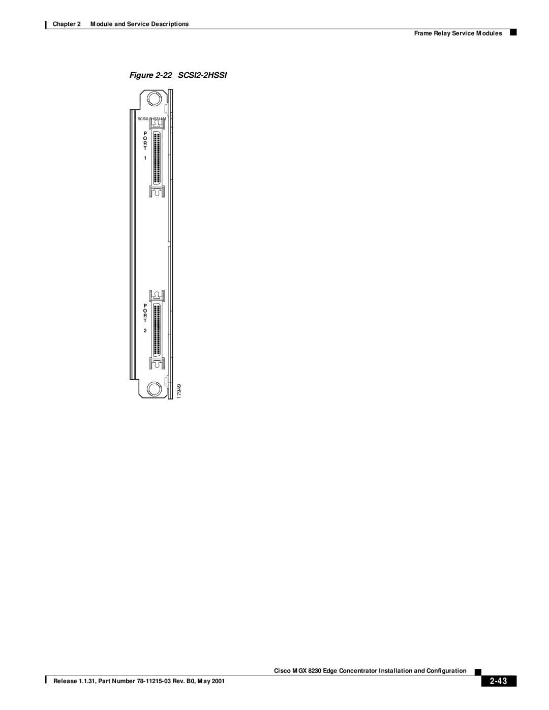 Cisco Systems MGX 8230 manual SCSI2-2HSSI 