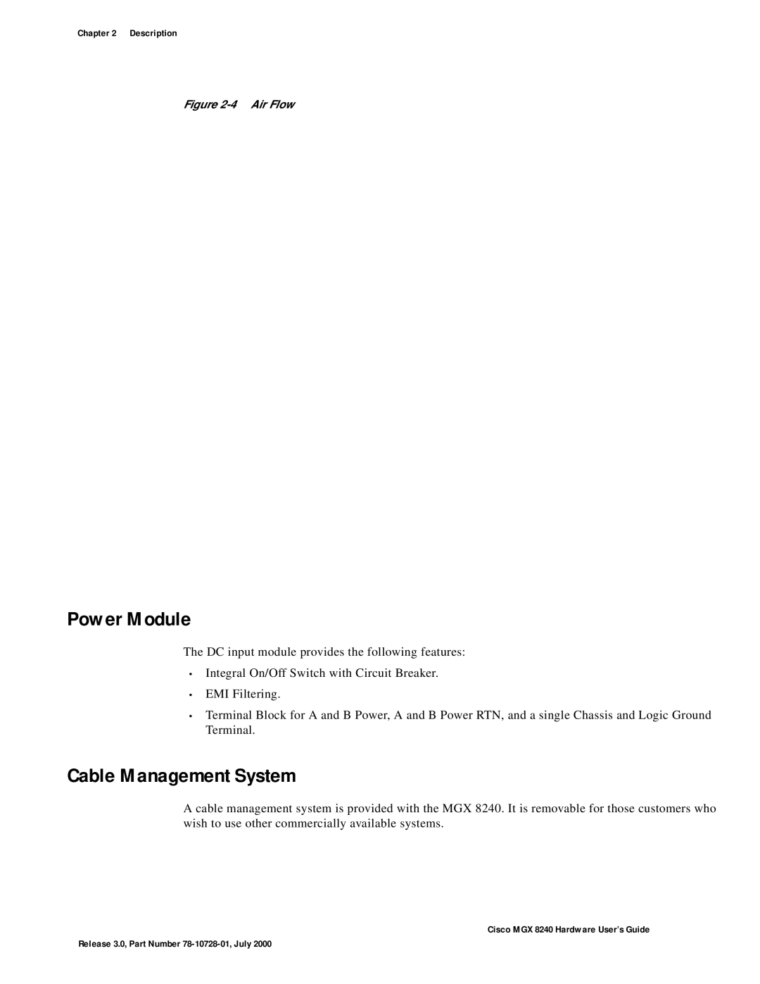 Cisco Systems MGX 8240 manual Power Module, Cable Management System 