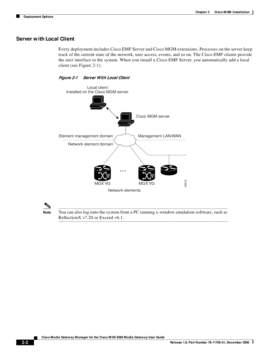 Cisco Systems MGX 8260 manual Server with Local Client 