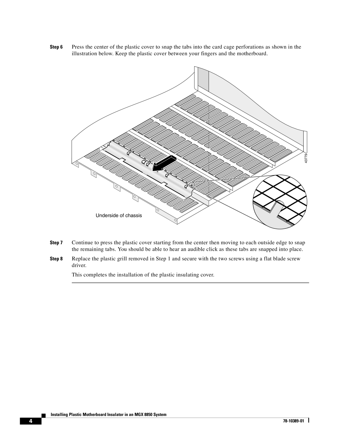 Cisco Systems MGX 8850 System manual This completes the installation of the plastic insulating cover 