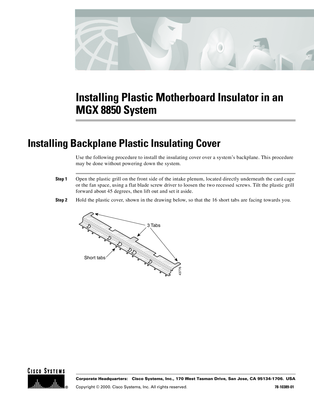 Cisco Systems MGX 8850 System manual Installing Backplane Plastic Insulating Cover 