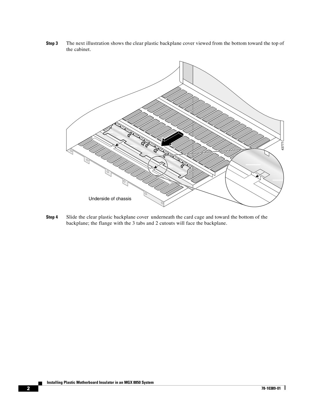 Cisco Systems MGX 8850 System manual Underside of chassis 