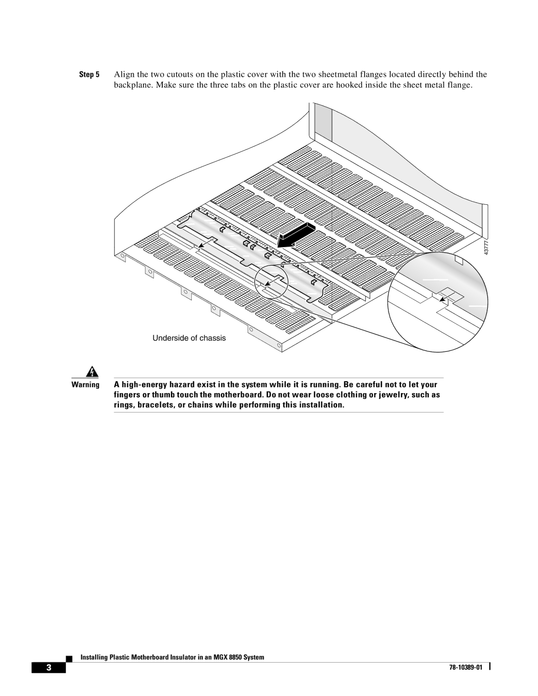 Cisco Systems MGX 8850 System manual Underside of chassis 