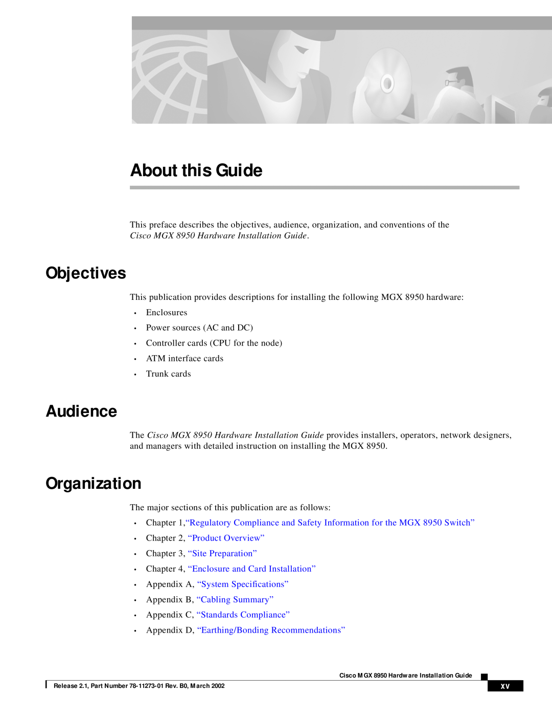 Cisco Systems MGX 8950 appendix Objectives, Audience, Organization, About this Guide 