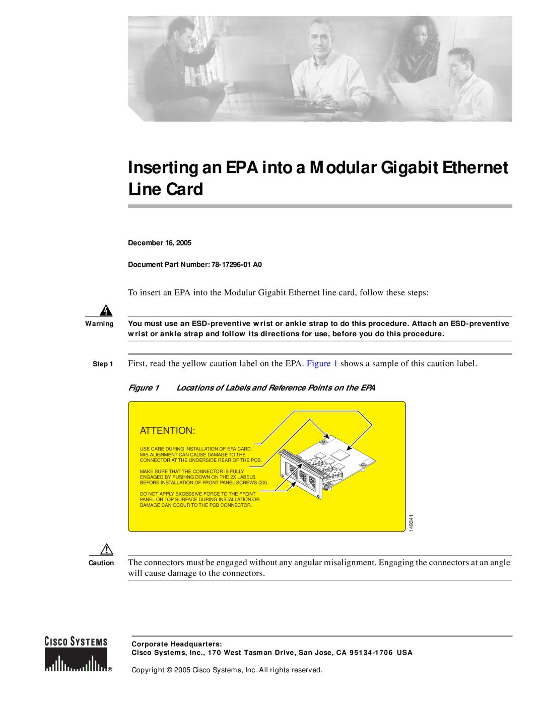 Cisco Systems Modular Gigabit Ethernet Line Card I manual Inserting an EPA into a Modular Gigabit Ethernet Line Card 