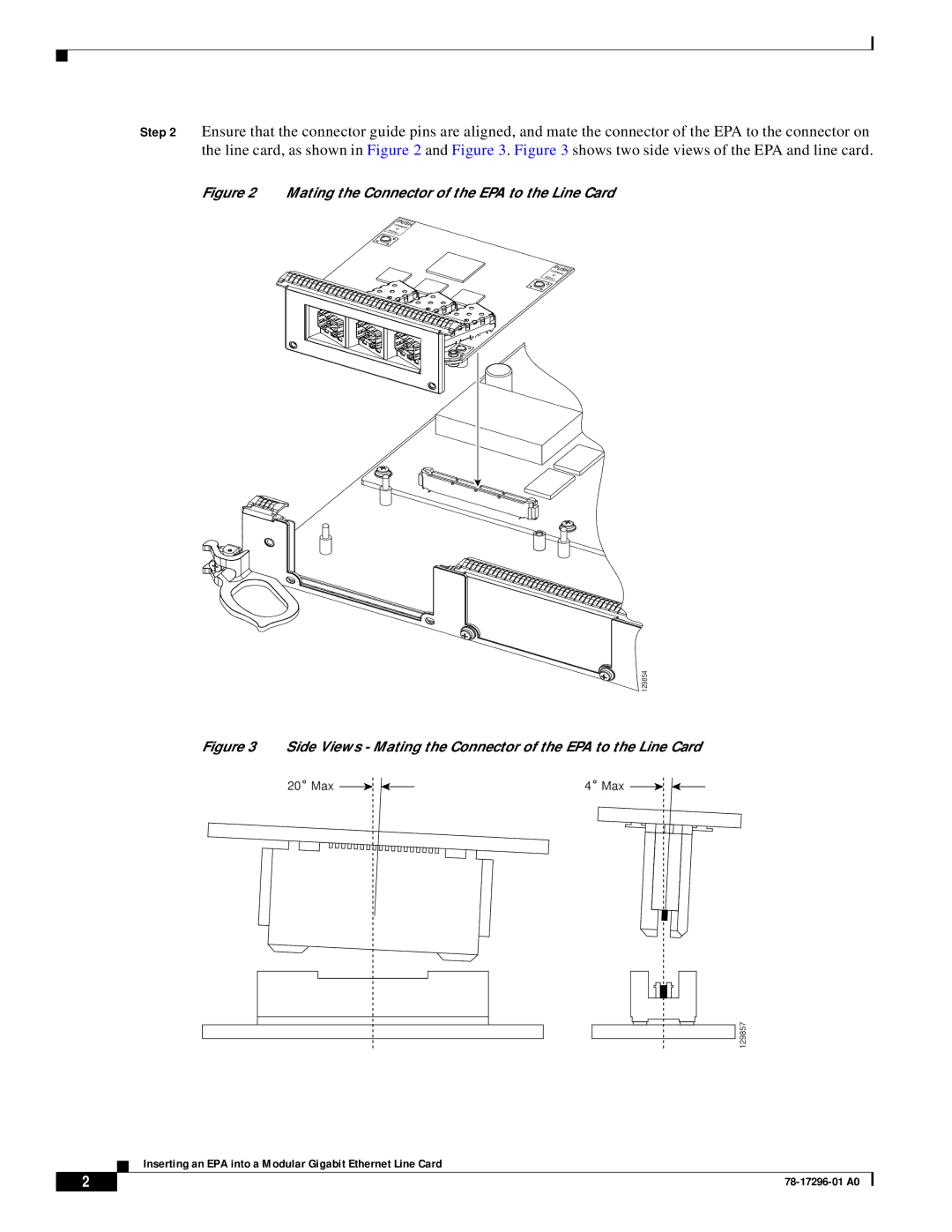 Cisco Systems Modular Gigabit Ethernet Line Card I manual Mating the Connector of the EPA to the Line Card 