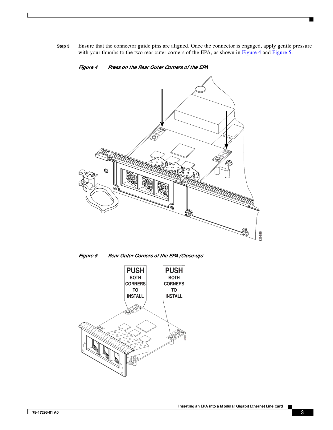 Cisco Systems Modular Gigabit Ethernet Line Card I manual Push Push 