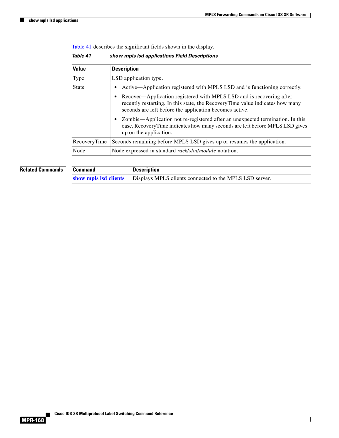 Cisco Systems MPR-151 manual Command Description, MPR-168 