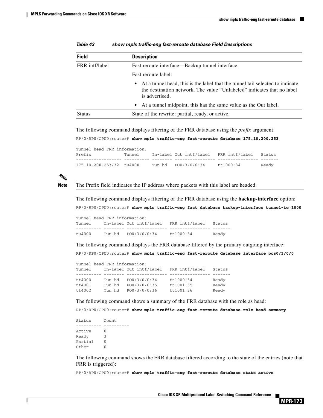 Cisco Systems MPR-151 manual MPR-173 