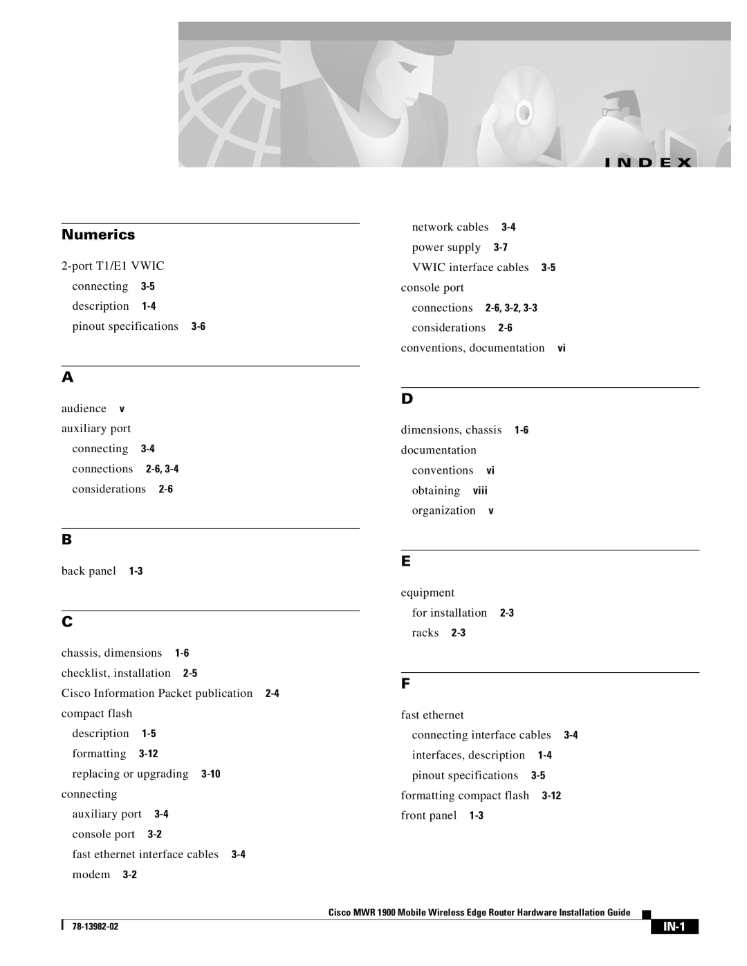 Cisco Systems MWR 1900 manual Numerics 