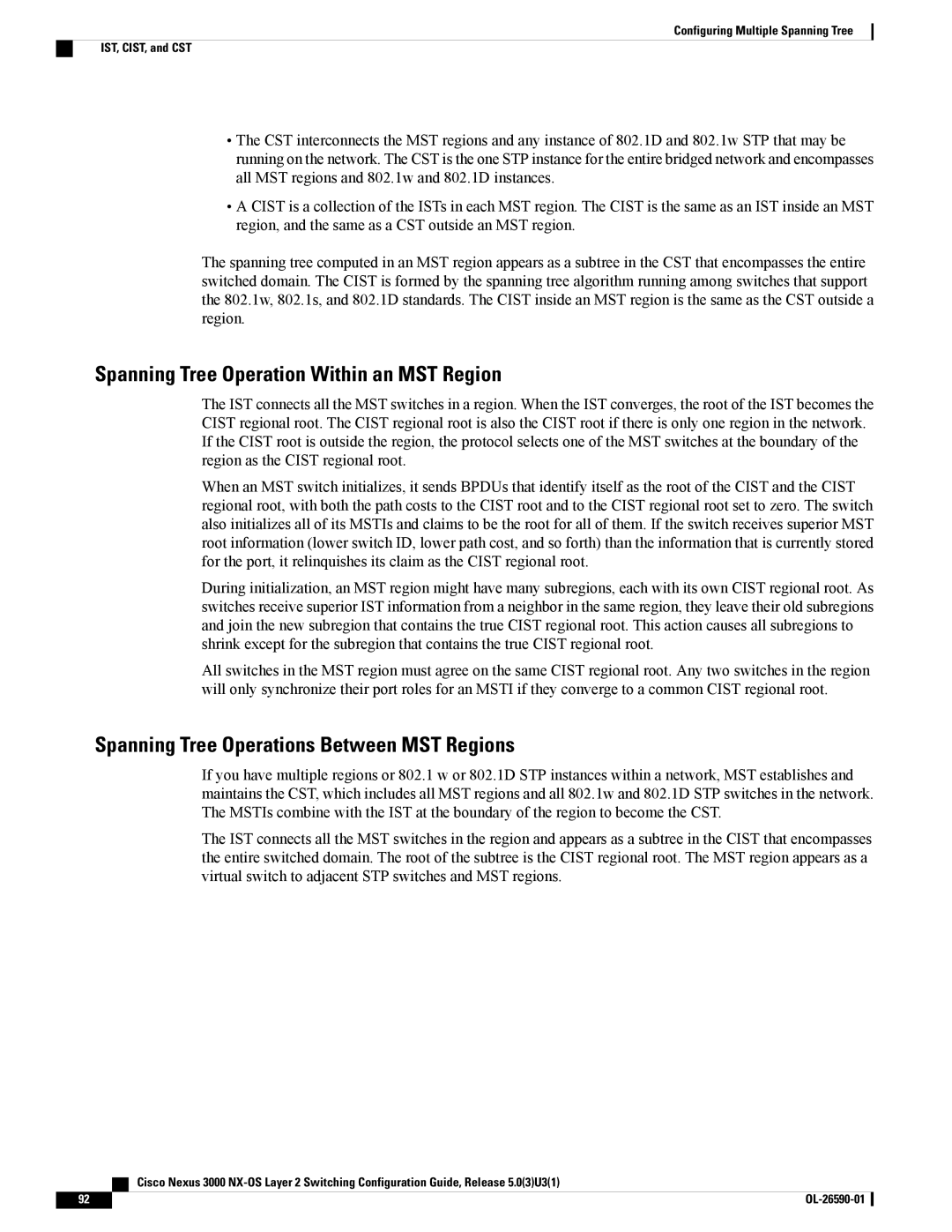 Cisco Systems N3KC3048TP1GE Spanning Tree Operation Within an MST Region, Spanning Tree Operations Between MST Regions 