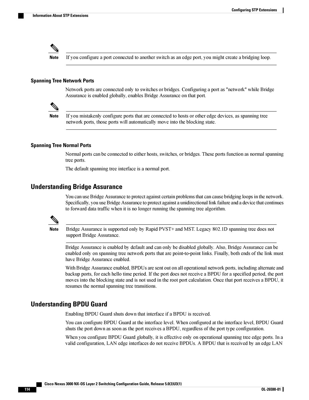 Cisco Systems N3KC3048TP1GE, N3KC3064TFAL3 manual Understanding Bridge Assurance, Understanding Bpdu Guard 