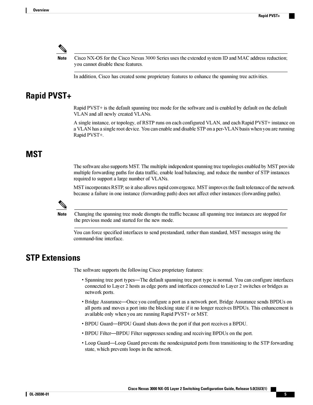 Cisco Systems N3KC3064TFAL3, N3KC3048TP1GE manual Rapid PVST+, STP Extensions 