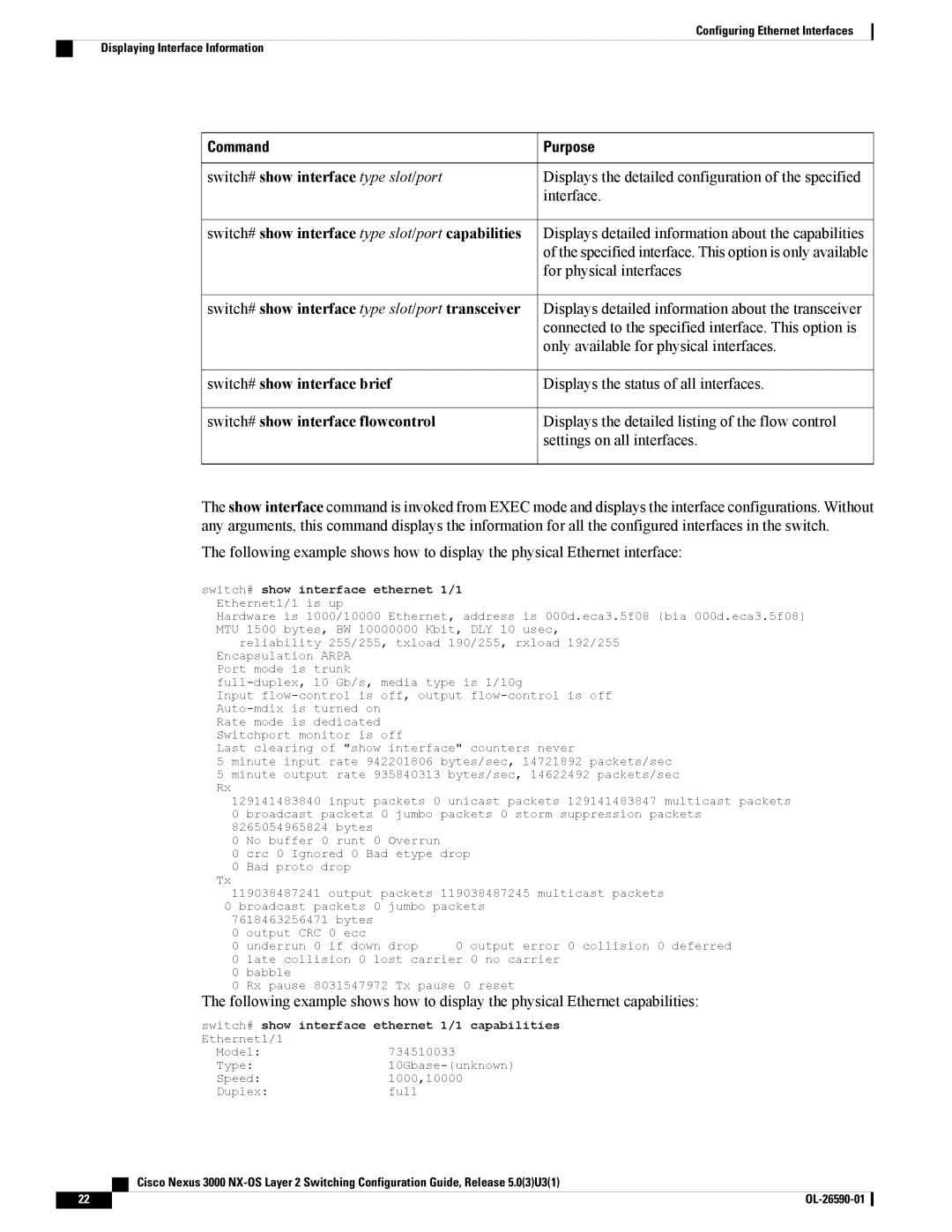 Cisco Systems N3KC3048TP1GE, N3KC3064TFAL3 manual Command Purpose 