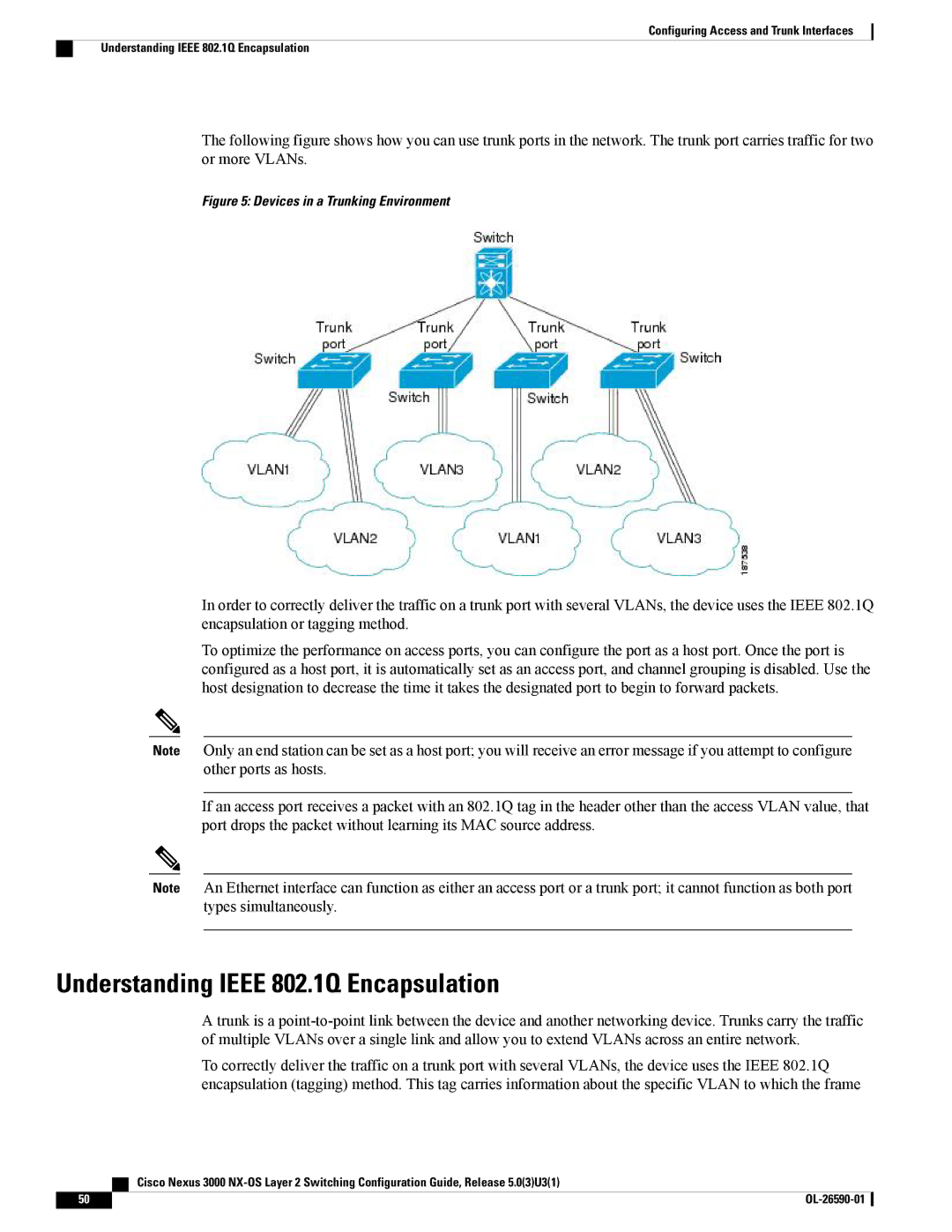 Cisco Systems N3KC3048TP1GE, N3KC3064TFAL3 manual Understanding Ieee 802.1Q Encapsulation, Devices in a Trunking Environment 