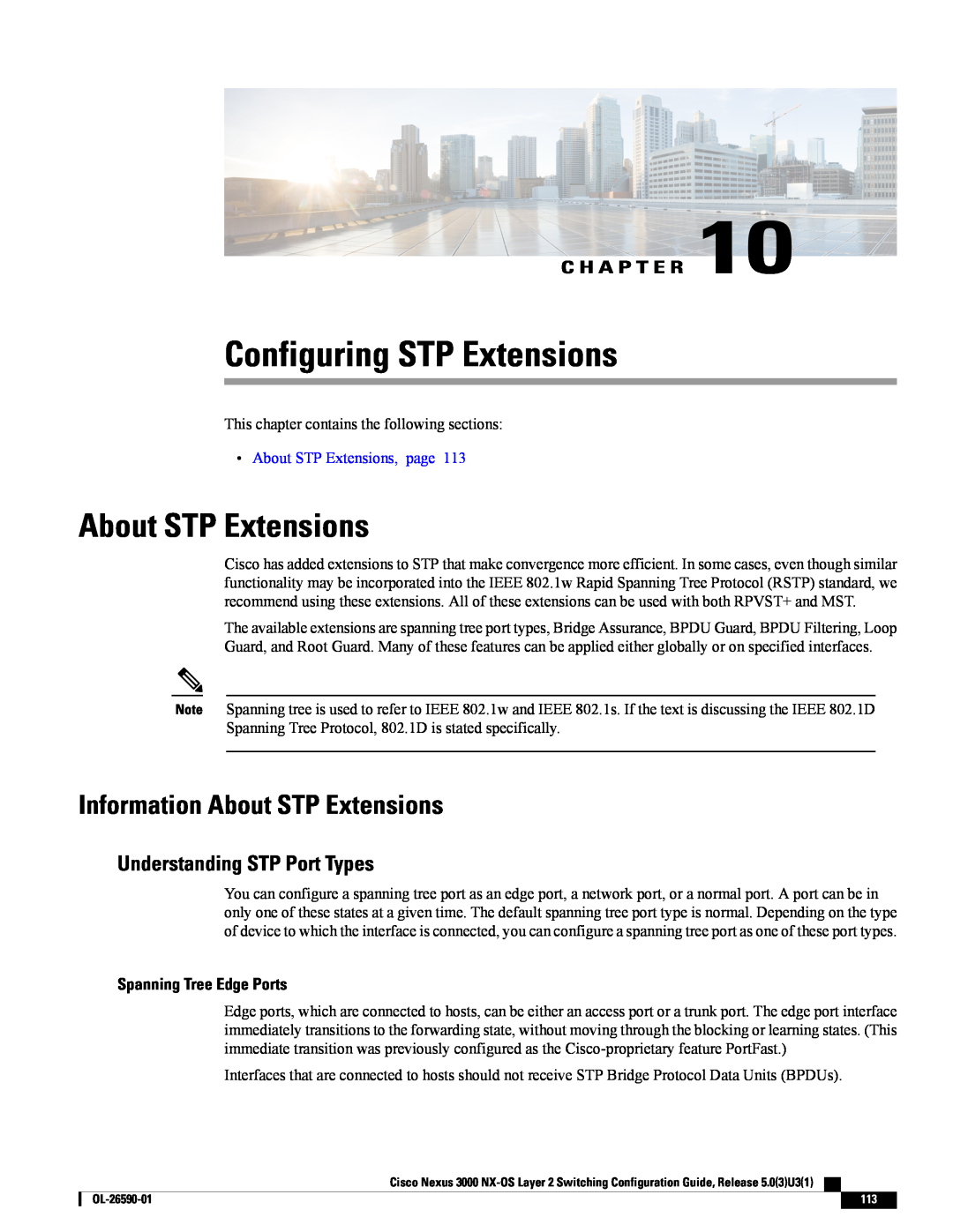 Cisco Systems N3KC3064TFAL3 Configuring STP Extensions, Information About STP Extensions, Understanding STP Port Types 