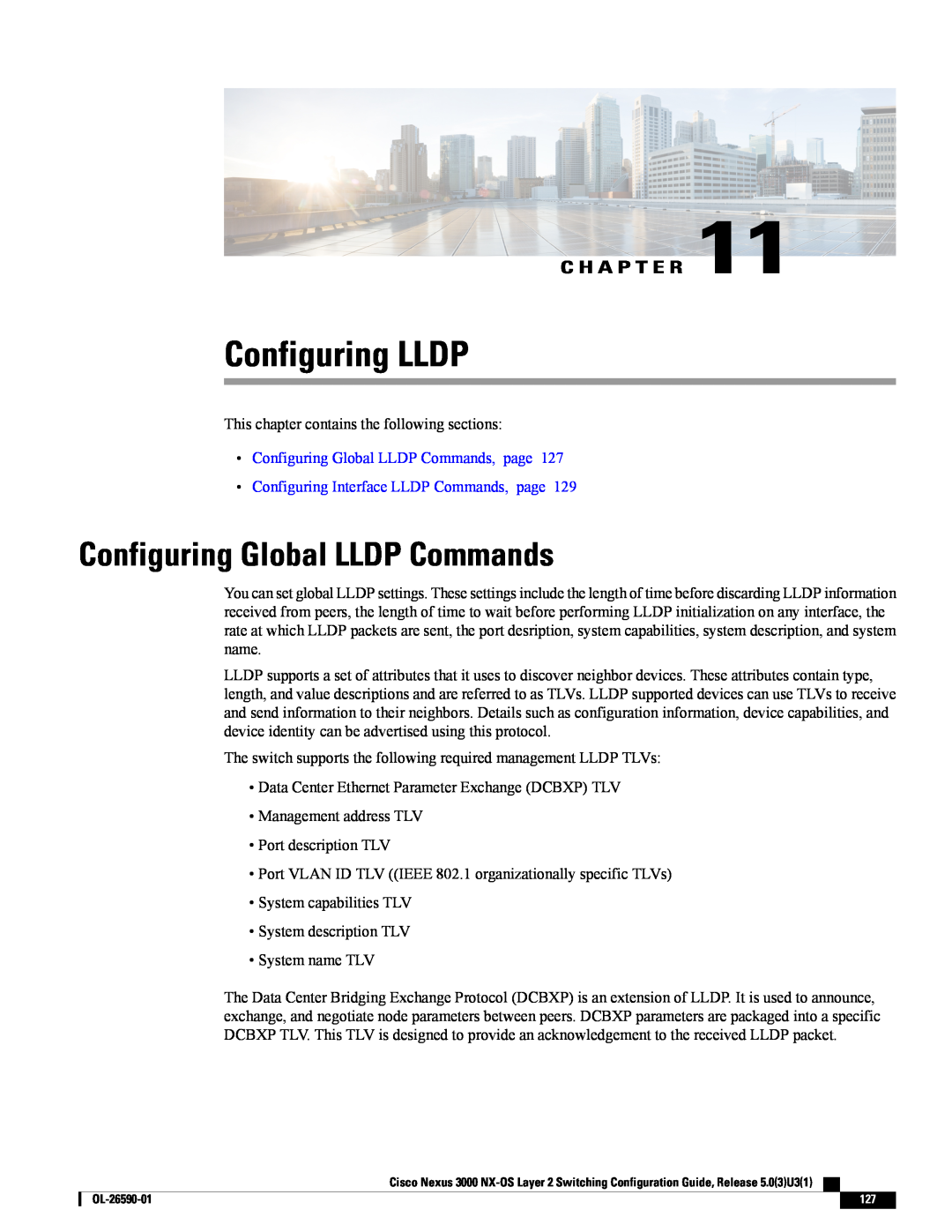 Cisco Systems N3KC3064TFAL3, N3KC3048TP1GE Configuring LLDP, Configuring Global LLDP Commands, page, C H A P T E R 