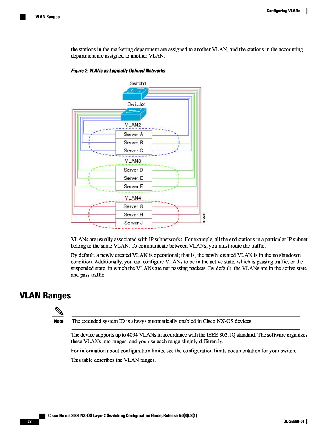 Cisco Systems N3KC3048TP1GE, N3KC3064TFAL3 manual VLAN Ranges 