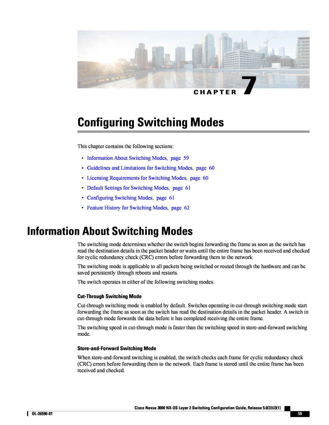 Cisco Systems N3KC3064TFAL3 Configuring Switching Modes, Information About Switching Modes, Cut-Through Switching Mode 