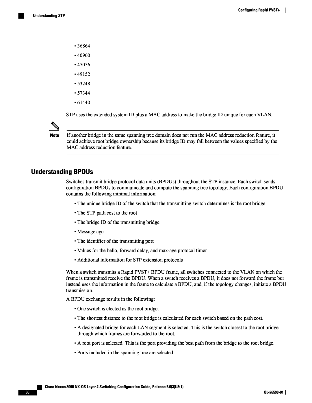 Cisco Systems N3KC3048TP1GE, N3KC3064TFAL3 manual Understanding BPDUs 
