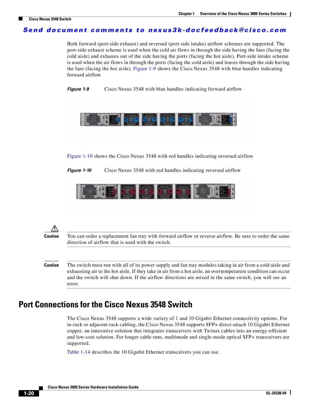 Cisco Systems N3KC3524P10G manual Port Connections for the Cisco Nexus 3548 Switch 