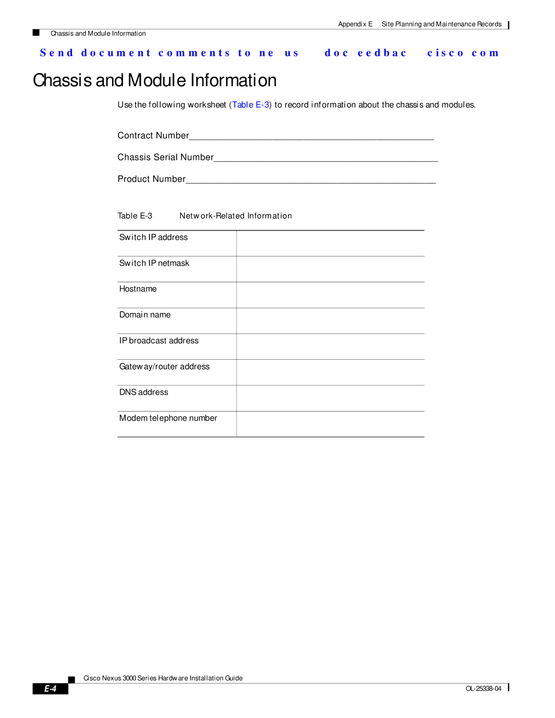 Cisco Systems N3KC3524P10G manual Chassis and Module Information 