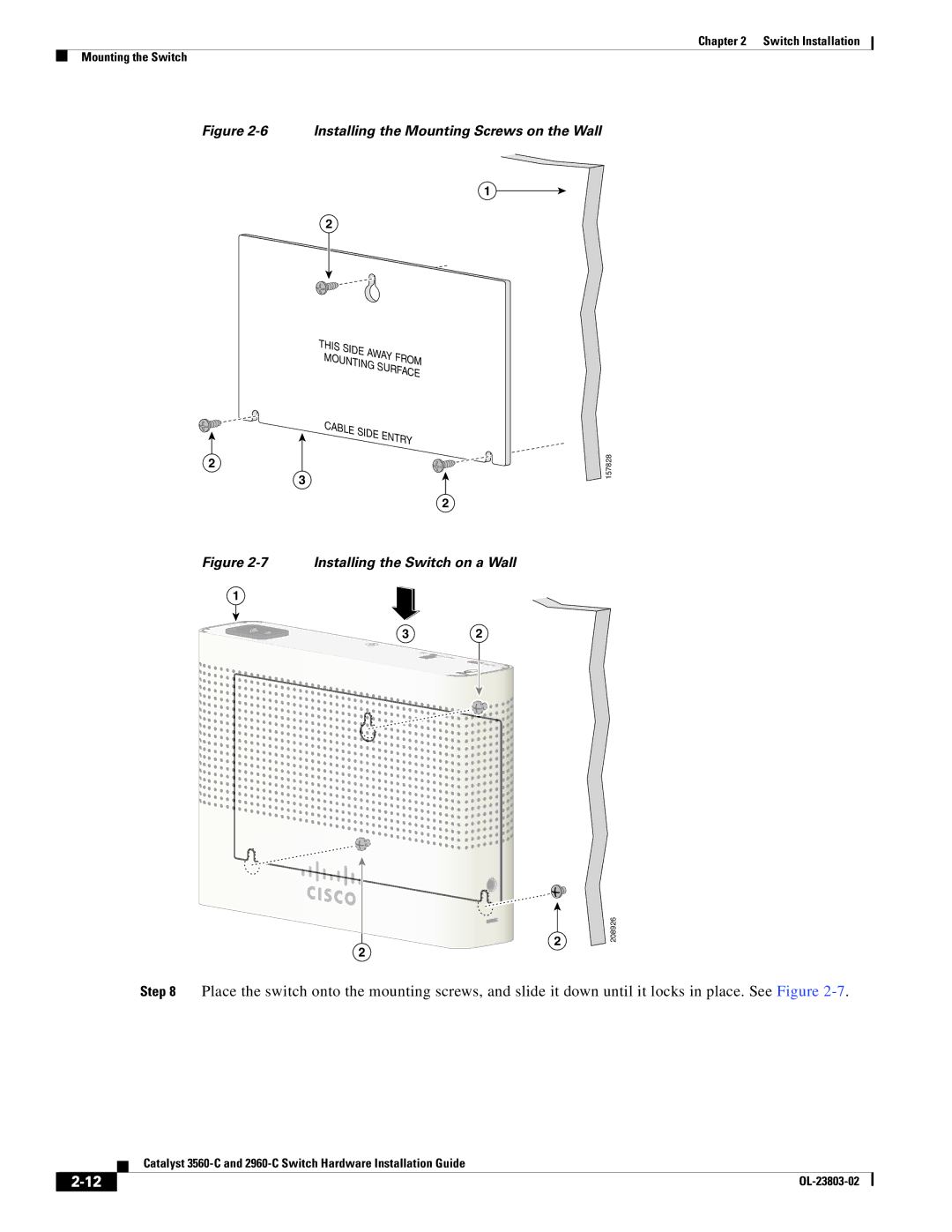 Cisco Systems N55M4Q manual Installing the Mounting Screws on the Wall 