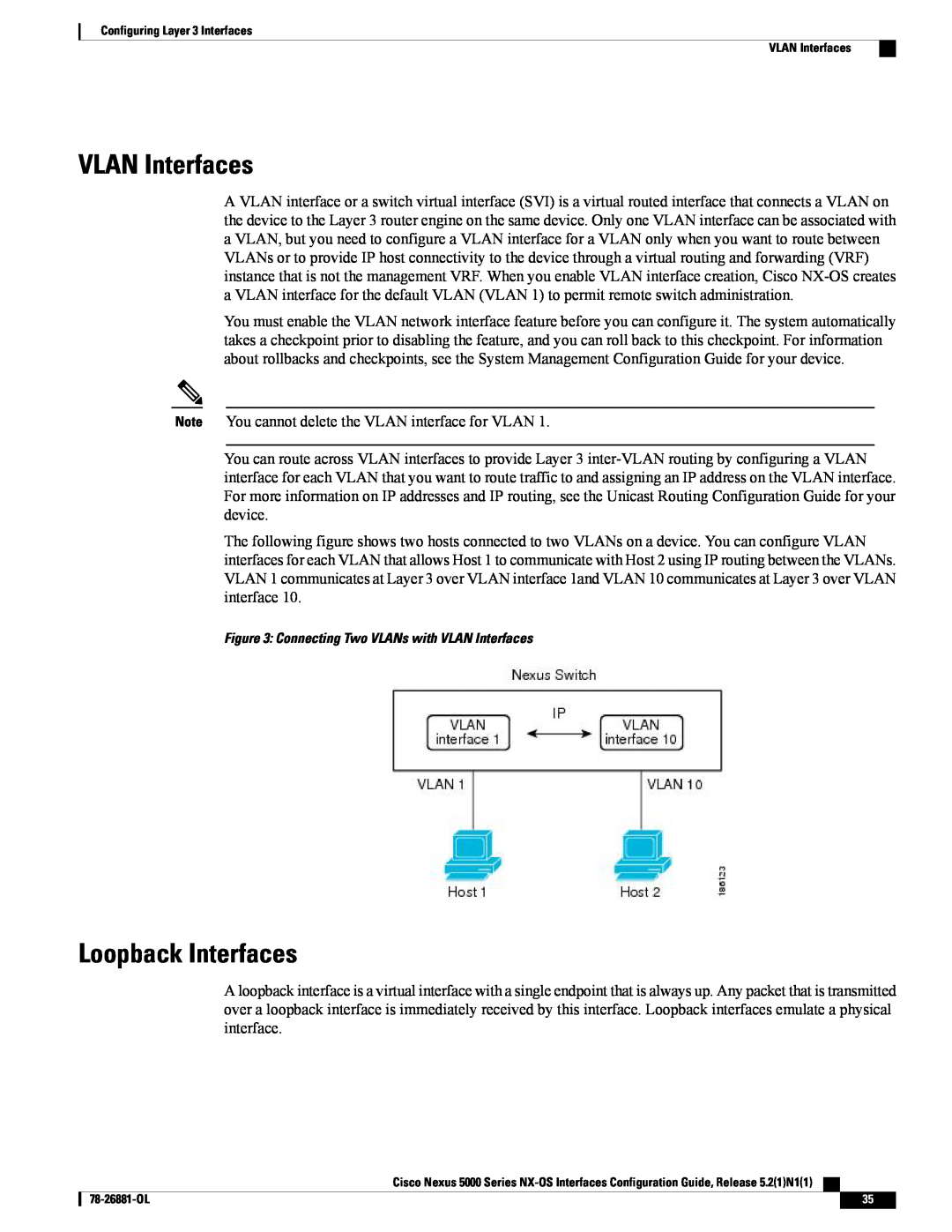 Cisco Systems N5KC5596TFA manual VLAN Interfaces, Loopback Interfaces 