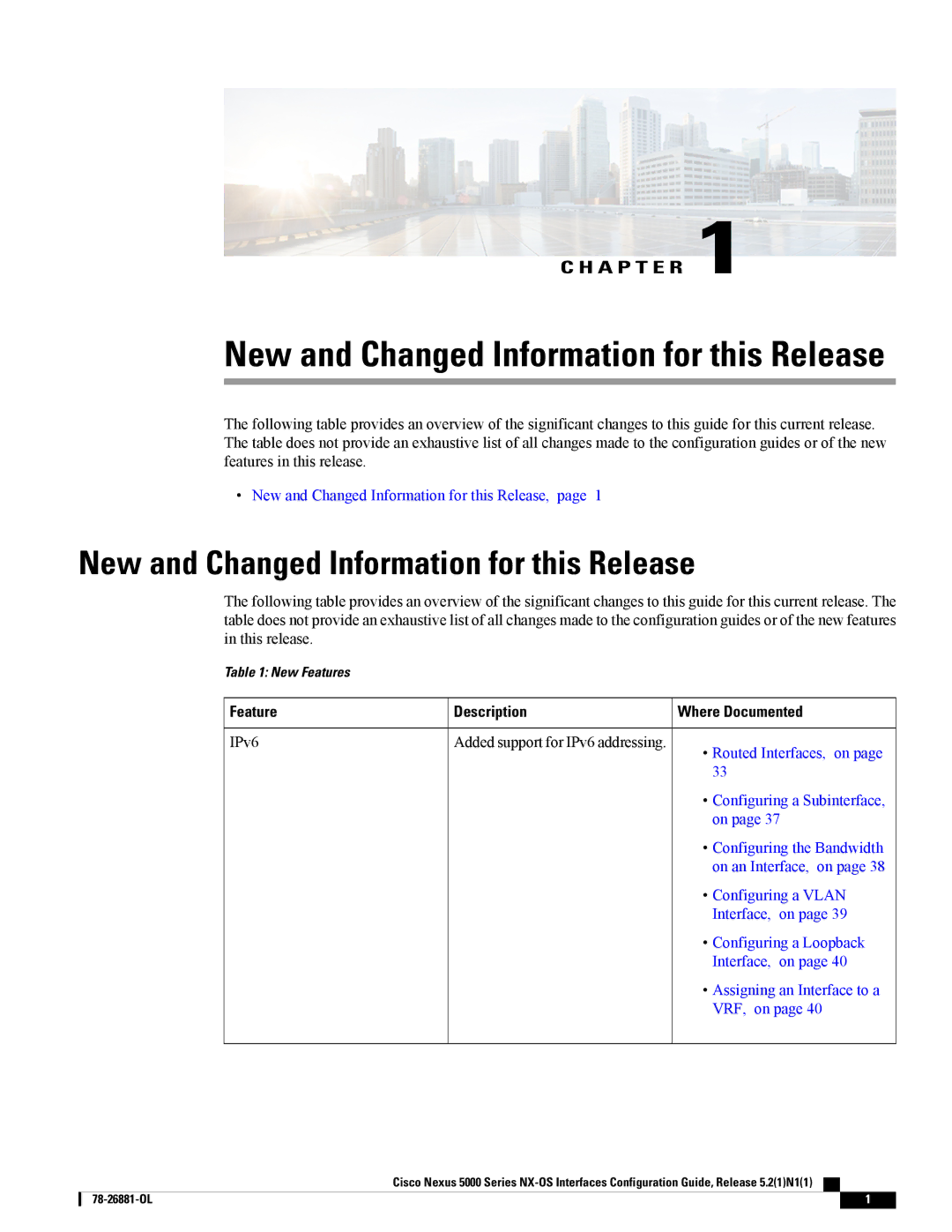 Cisco Systems N5KC5596TFA manual New and Changed Information for this Release 