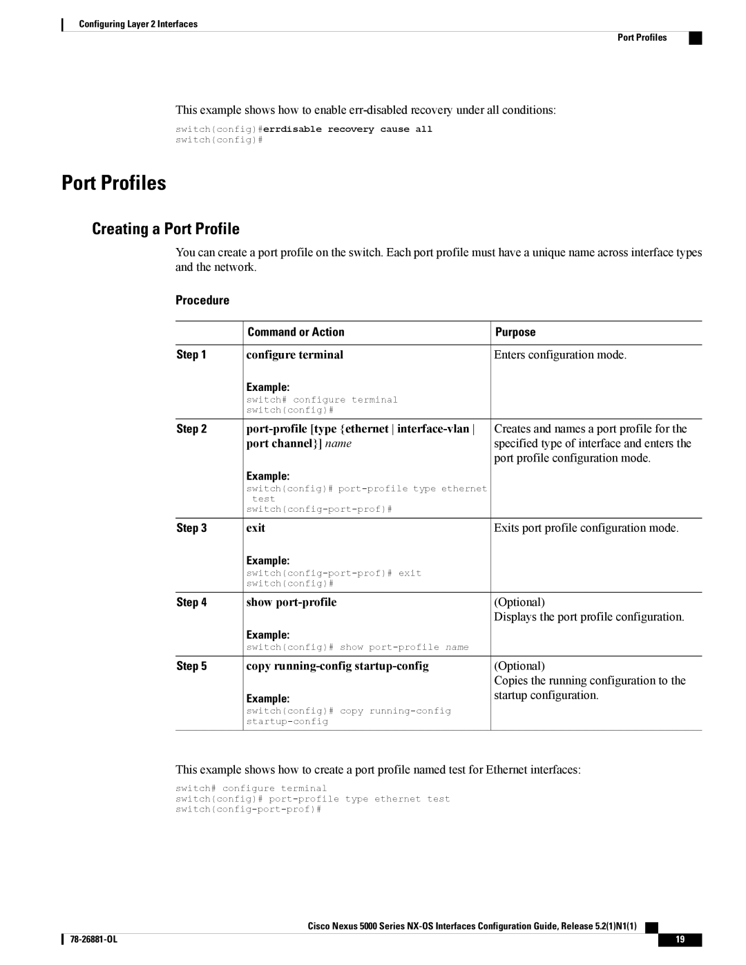 Cisco Systems N5KC5596TFA manual Port Profiles, Creating a Port Profile 