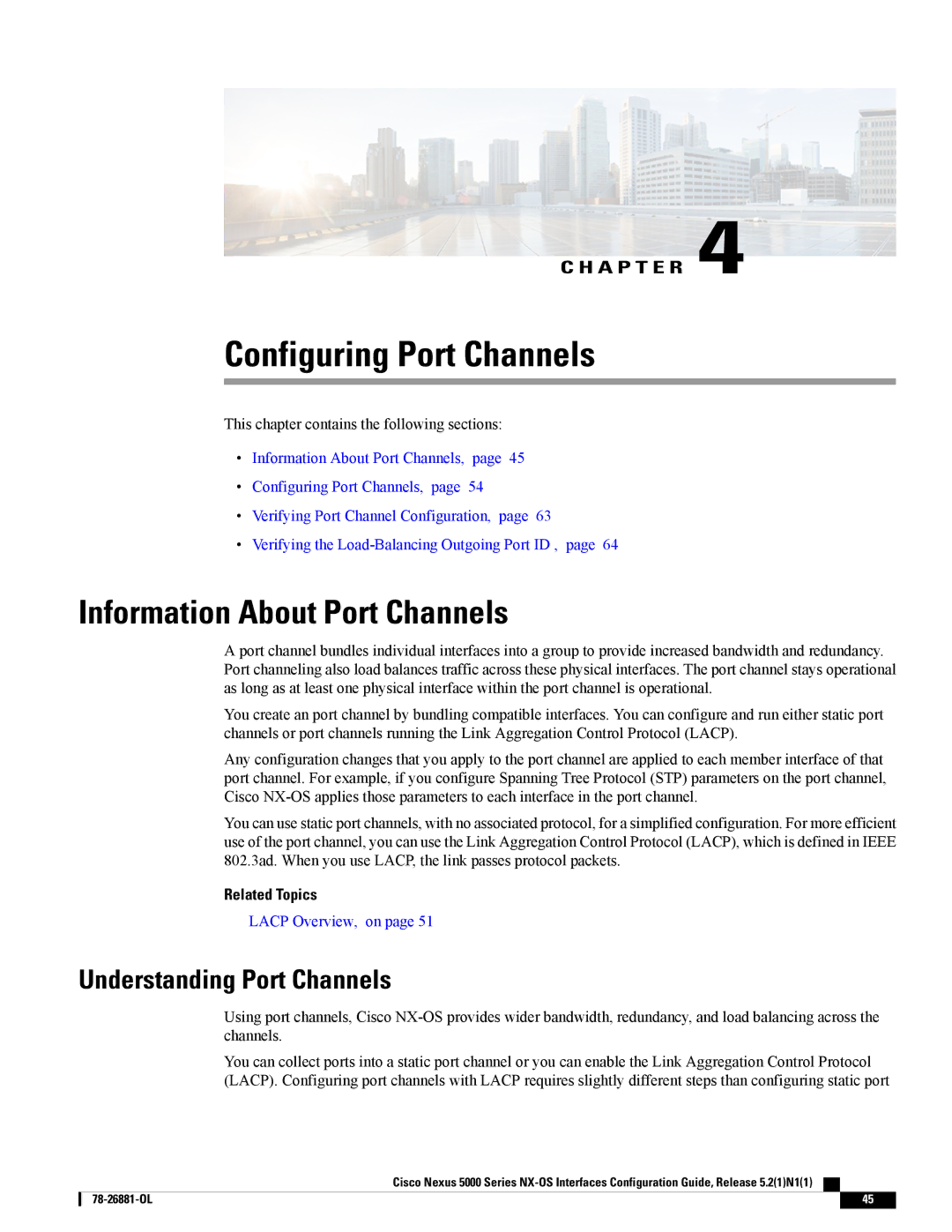 Cisco Systems N5KC5596TFA manual Information About Port Channels, Understanding Port Channels 