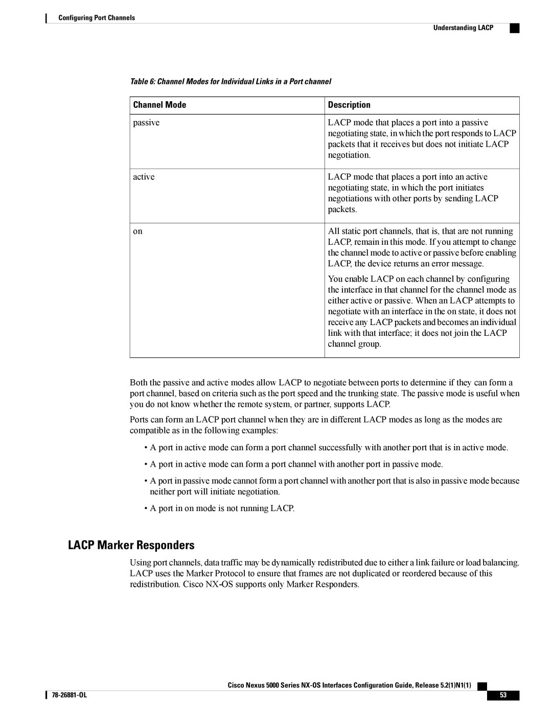 Cisco Systems N5KC5596TFA manual Lacp Marker Responders 