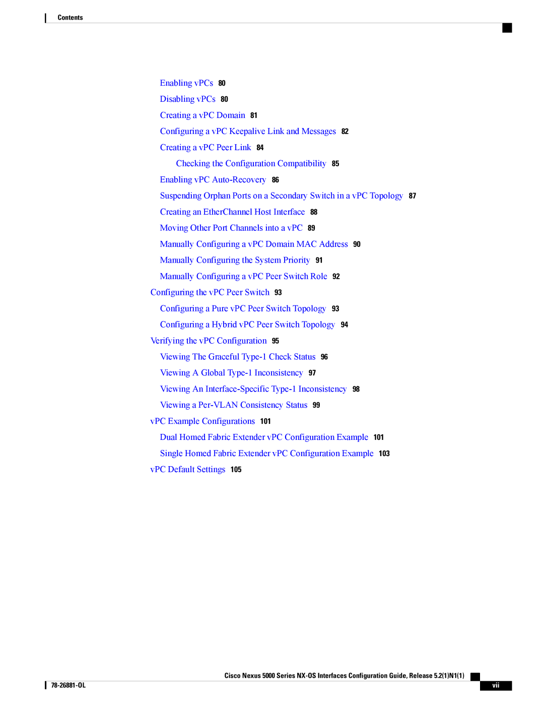 Cisco Systems N5KC5596TFA manual Vii 